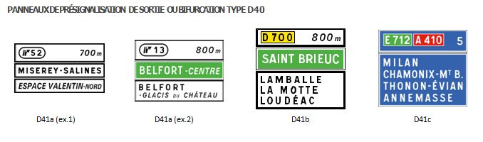 Panneau de présignalisation, type D40 - DA40_0