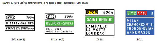 Panneau de présignalisation, type D40 - DA40_0
