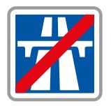 Panneau routier de signalisation - Indication: Fin d'une section d'autoroute - C208 - Type C_0