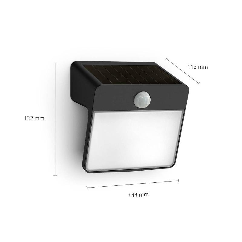 PHILIPS APPLIQUE MURALE LED SOLAIRE YARIXA, DÉTECTEUR DE MOUVEMENT