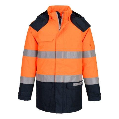 PORTWEST FR617 PARKA BIZFLAME HV ORANGE/MARINE - TAILLE XXL