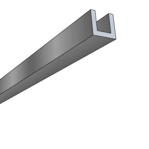PROFILS U ALUMINIUM - ARGENT SATINÉ - 3 M - 15X25X2 MM QUINCADÉCOR