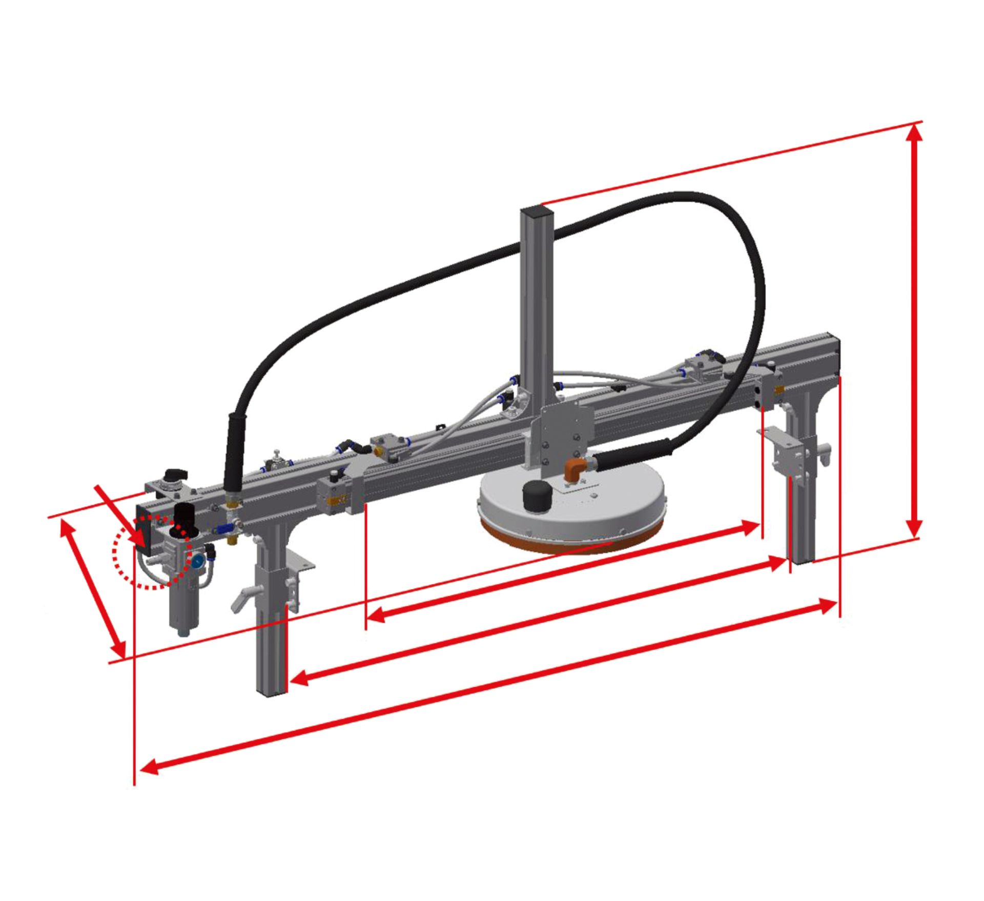 Rampe de nettoyage vapeur pneumatique rotatif pour convoyeur avec aspiration_0