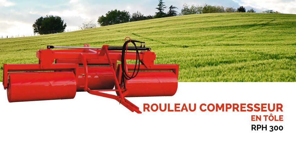 Rouleau agricole RPH 300 - MAP - diamètre 480 mm - rouleau compresseur en tôle, châssis hydraulique_0