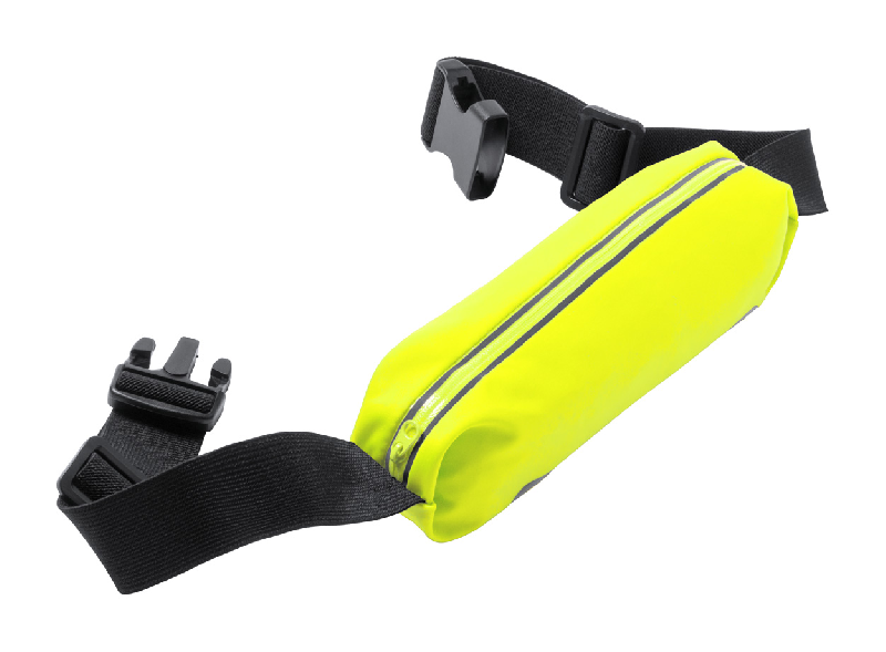 Sac banane en lycra - avec fenêtre de contact et orifice écouteurs - couleur jaune - poids 72g_0