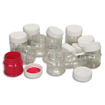 SACHET DE 12 FLACONS VIDES CONTENANCE 50ML AVEC COUVERCLES