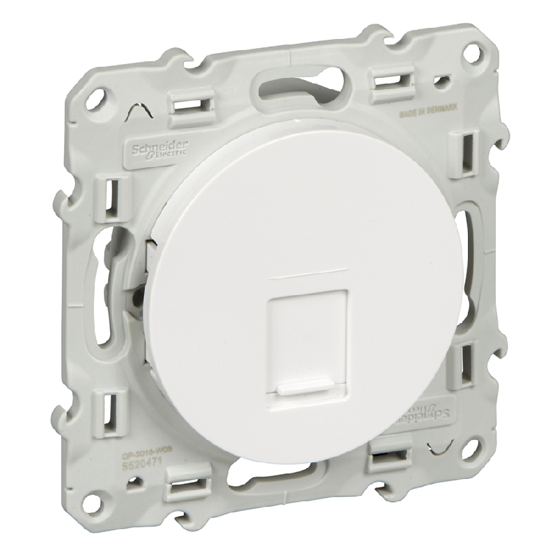 SCHNEIDER ODACE PRISE RJ45 BLANC GRADE 3 MULTIMÉDIA CAT.6 STP S520476