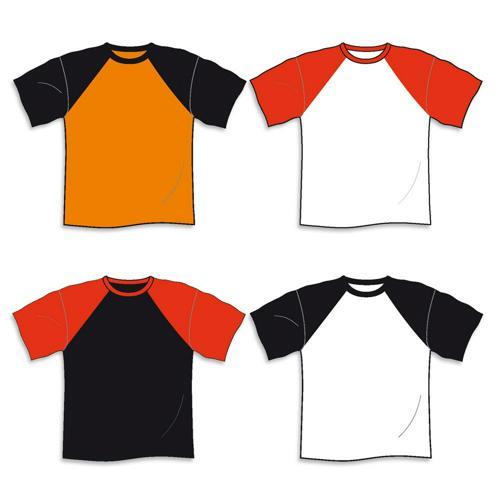 T-SHIRT BICOLORE TRADITIONAL ORANGE NOIR