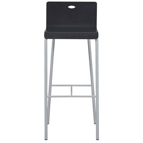 TABOURET HAUT SMART ANTHRACITE - PIÈTEMENT BLANC