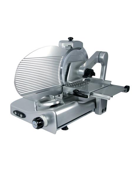 Trancheur MANCONI série KOLOSSAL - lame 350 mm - Référence : MT350VKBV-AI - charcuterie, aluminium poli, précision de coupe_0