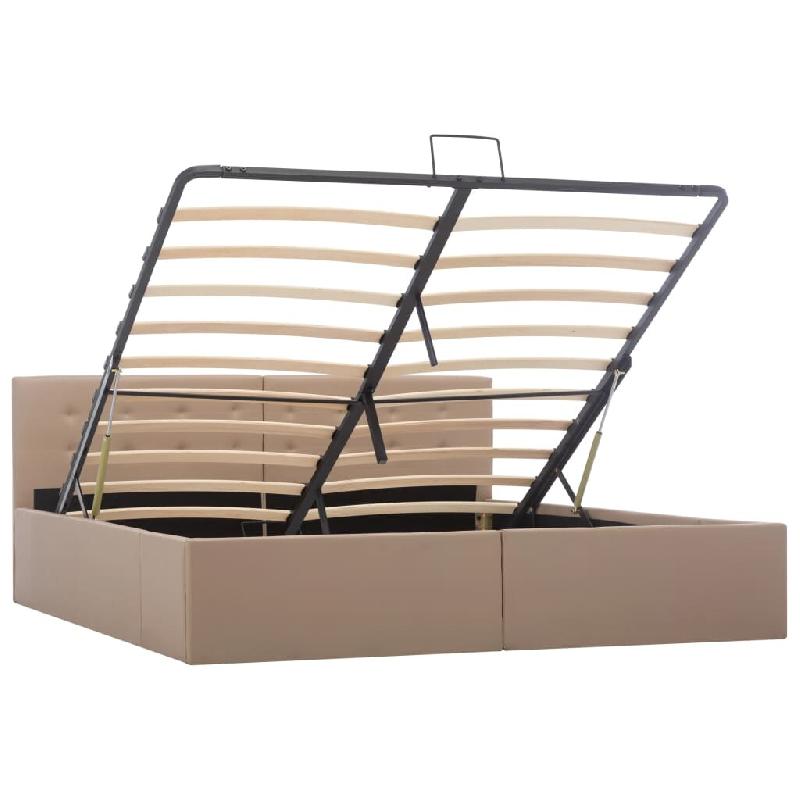 VidaXL Cadre de lit avec rangement hydraulique Similicuir 160x200 cm Modèle Zervonia - 285532_0