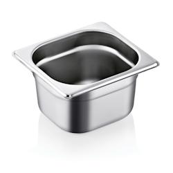 Bacs GN 1/9 en Acier Chrome 1,6 L H 100 mm Was Germany - acier 9016 100_0