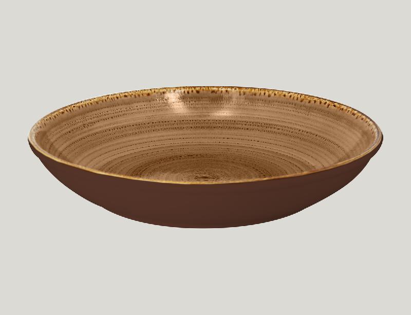 ASSIETTE COUPE CREUSE ROND MARRON PORCELAINE Ø 36 CM TWIRL RAK