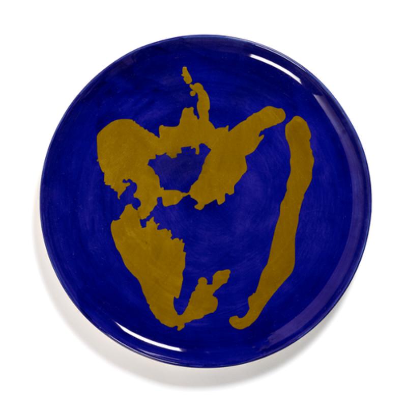 ASSIETTE PLATE ROND LAPIS LAZULI POIVRON OR GRÈS Ø 35 CM 35X35 CM FEAST BY OTTOLENGHI SERAX