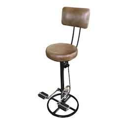 Anticline Créations Tabouret de bar cycliste avec dossier Cognac L36 X P60 X H102 Assise 73.5 - marron cuir CS1051_0