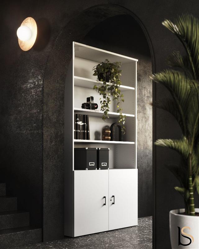 Armoire mixte hauteur 236 cm - Mobel Linea - 100, Gris anthracite_0