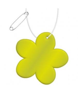 ATTACHE RÉFLÉCHISSANTE EN PVC EN FORME DE FLEUR H-13 RFX - JAUNE NÉON - ACCESSOIRES DE SÉCURITÉ PUBLICITAIRES