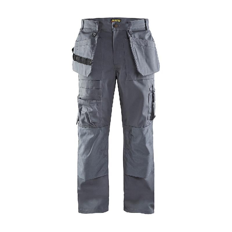 BLAKLADER Pantalon de travail artisan+ 153218 - Gris clair S - FR(40) - SE(C46) - Standards - Taille unique multicolore multi-matériau 7330509045787_0