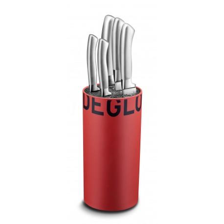 Bloc à fil 5 pièces Oryx grand modèle Ø 14 cm - Hauteur 22 cm - Déglon - Couteaux inox avec design contemporain_0