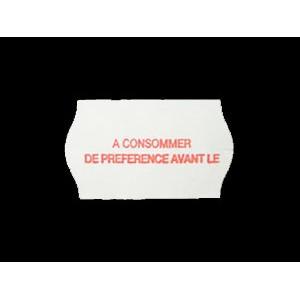 Boîte de 36 000 étiquettes adhésives 26x16mm - Impression rouge 'À Consommer de Préférence Avant Le' - Pour pinces OPEN S14/S16 et METO_0