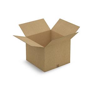 CAISSE CARTON BRUNE SIMPLE CANNELURE RAJA 50X50X40 CM