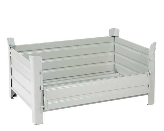 Caisse-palette métallique tôlée 800x1200 mm à porte - Modèle VP7104A - robuste et polyvalente_0