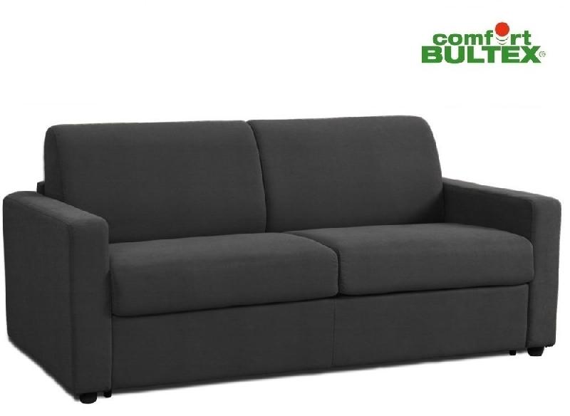 Canapé convertible Night Bultex - ouverture express 140x195 cm - tissu NEO gris anthracite - matelas 14 cm_0