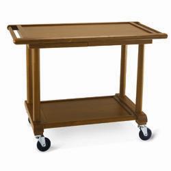 Chariot de service 2 niveaux en bois massif finition noyer - tablette dressage - CSN-B2_0