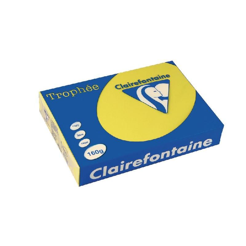 CLAIREFONTAINE PAPIER COULEUR POLYVALENT A4 JAUNE SOLEIL DE 160 G/M² (PRIX À L'UNITÉ)