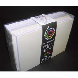 CLAIREFONTAINE PAQUET 40 ENVELOPPE 11X16CM+40 CARTE CORRESPONDANCE 11X15CM POLLEN MARIAGE ASSORTIS BLANC