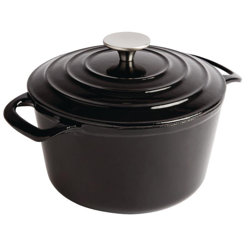 Cocotte ronde noire - Vogue - 3.2L en fonte - 120(H)x205(Ø)mm_0