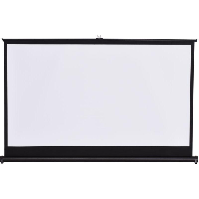 Écran De Projection Manuel 110 Pouces Format 16:9 - Tissu Blanc Mat, Bord Noir - Pour Vidéoprojecteur Full HD/4K - Montage Mur Ou Plafond