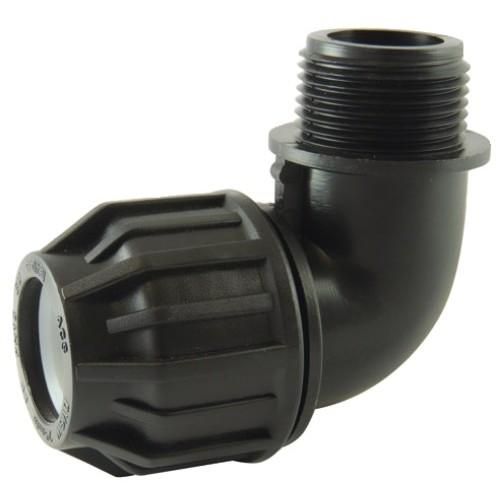 COUDE À COMPRESSION 90° MÂLE EN PP POUR TUBE PE - DIAM 32MM - 26X34 CODITAL