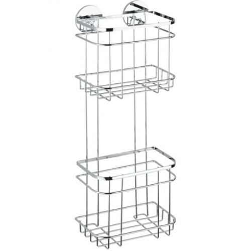 ÉTAGÈRE MURALE POUR SALLE DE BAIN - 2 PANIERS - FIXATION TURBO-LOC WENKO