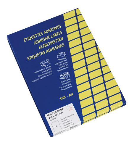 ETIQUETTE JET D'ENCRE ET LASER 210 X 297 MM JAUNE - BOÎTE DE 100