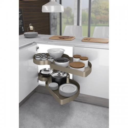 FERRURE POUR MEUBLE D'ANGLE COMBIS 2 - 450 MM - G - IKONA - CHAMPAGNE INOXA