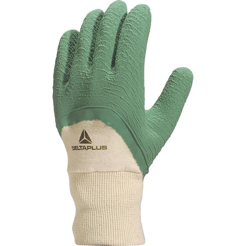 Gants de manutention - Latex crêpé vert - Support coton dos aéré - Réf. LA500_0