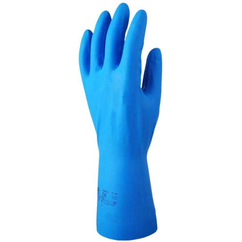 Gants de protection chimique nitrile Eurochem N5560 (MO5560) - bleu - épaisseur 0,22 mm - longueur 33 cm_0
