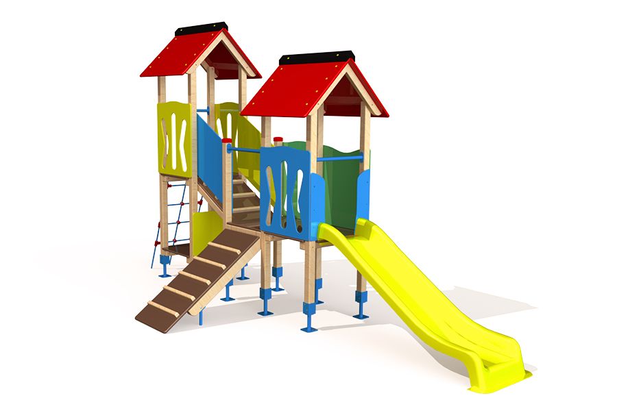 Ge-2780 - Structure de jeux combinée Jolas - Dimensions 5,05 x 1,87 x 2,80 m - Poids total 275 kg_0