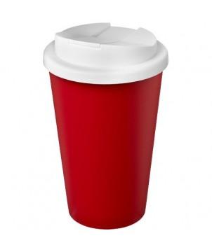 GOBELET AMERICANO ECO RECYCLÉ DE 350ML AVEC COUVERCLE ANTI-DÉVERSEMENT BLANC - GOODIES ÉCOLOGIQUES
