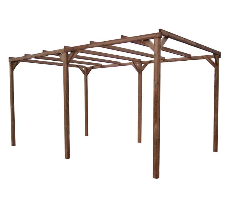 HABRITA pergola sans plancher  14,80 m² bois traité th 3050 - marron 3760161079846_0