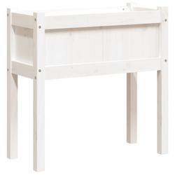 Helloshop26 - Jardinière bac lit surélevé plantes fleurs jardin terrasses avec pieds 70 x 31 x 70 cm bois de pin massif blanc 02_0038873 - 30002180_0