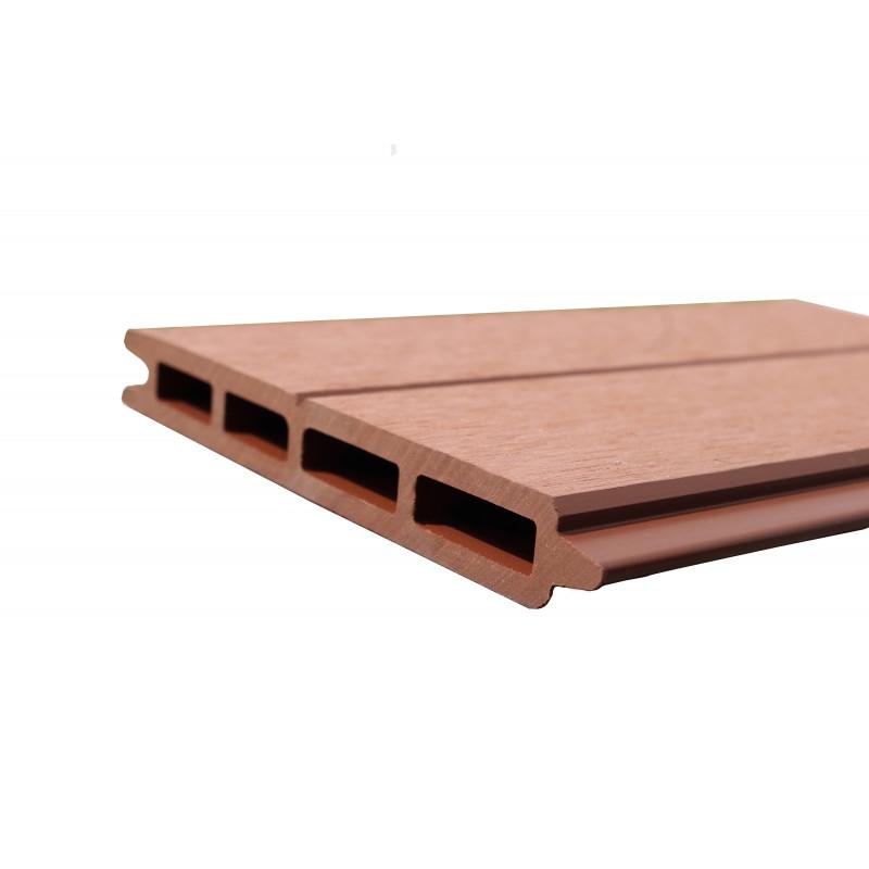 Lame de clôture bois composite - 148 cm x 15.6 cm x 19 mm - Coloris brun rouge - Modulable et réversible_0