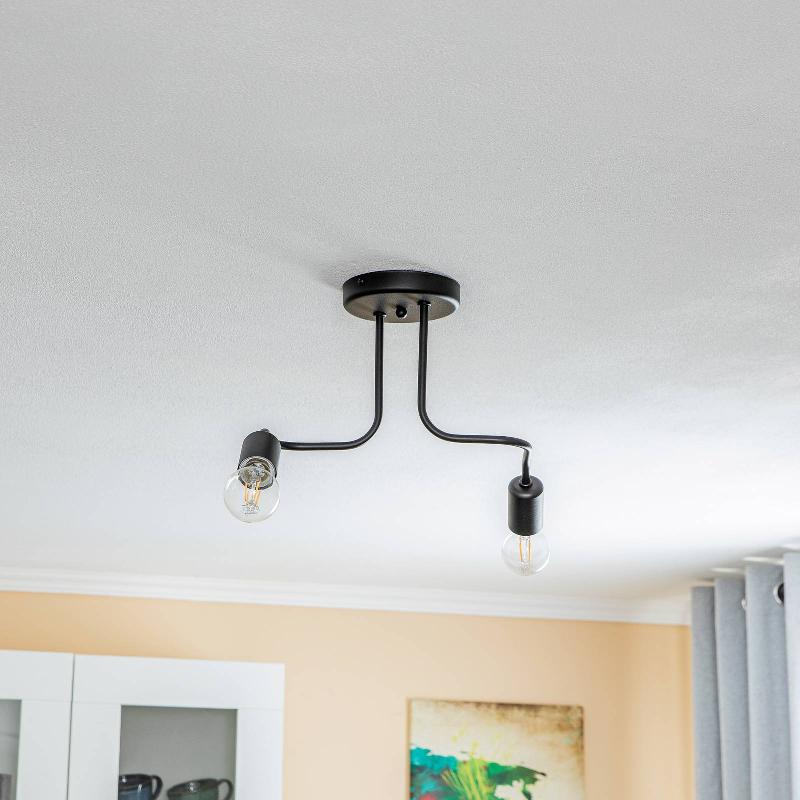 LAMKUR PLAFONNIER JOIY, À 2 LAMPES, NOIR