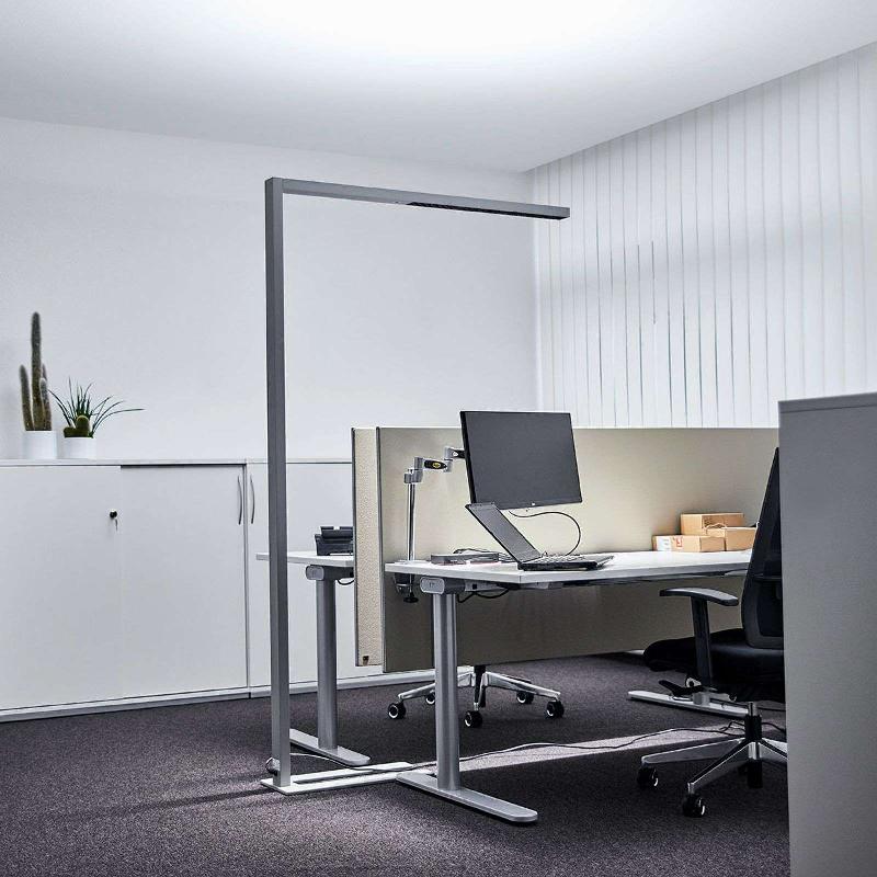 ARCCHIO LAMPE SUR PIED LED DE BUREAU JOLINDA, ARGENT, CCT, CAPTEUR, VARIATEUR