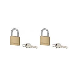 Lot de 2 cadenas Type1+, 40mm, anse acier, 2 clés/cadenas, s'entrouvrant avec la même clé - THIRARD - doré 3150269880442_0