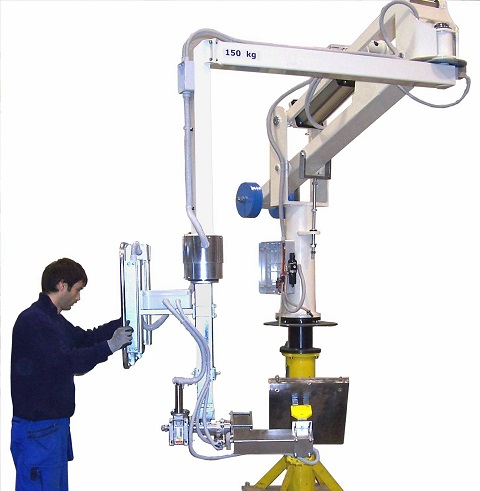 Potence parallélogramme avec préhenseur à aimant pour plaques métalliques - rotation 300° à 360° - levage précis et ergonomique_0