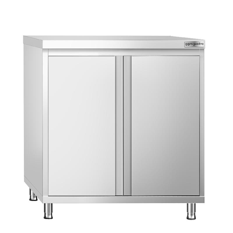 Meuble bas inox central P 700 mm avec portes - 800_0
