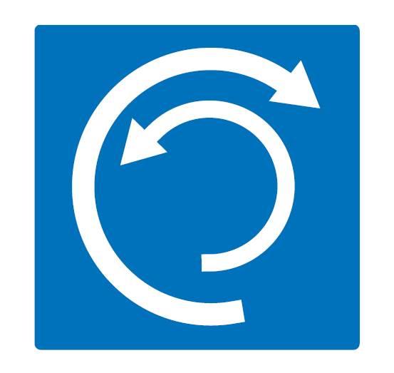 Panneau E8 - Indication d'une aire de virage de la voie où le signal est placé - fluvial_0