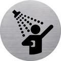 PICTOGRAMME 'THE BADGE' DOUCHE, ROND, ARGENT - LOT DE 4